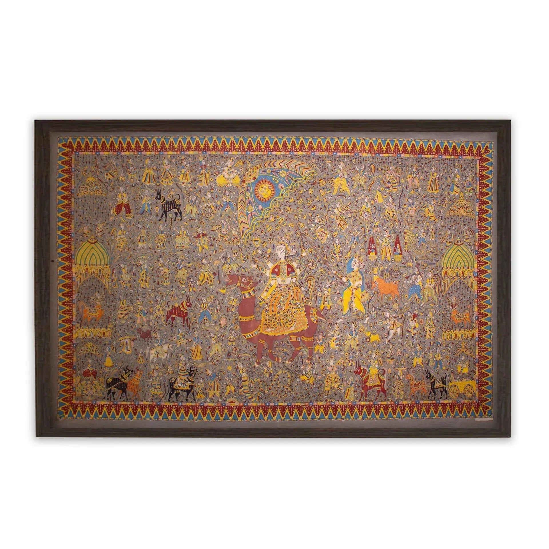 Mata Ni Pachedi - Dasha Mata on camel, sagat mata, meldy mata, with Ramanay scenes.