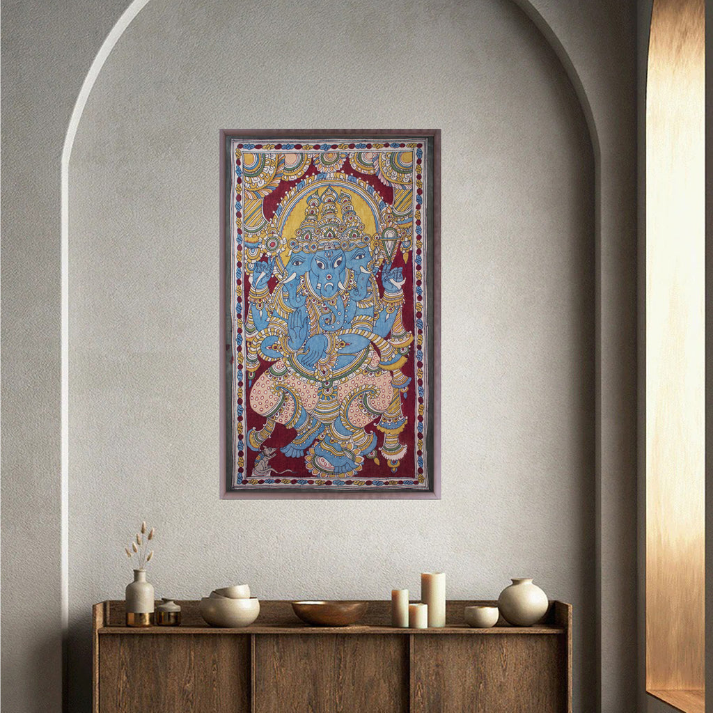 Kalamkari - Tri Mukhi Ganpati
