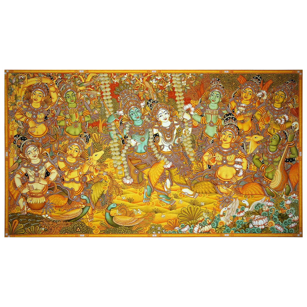 Kerala Mural - KRISHNA RASALEELA