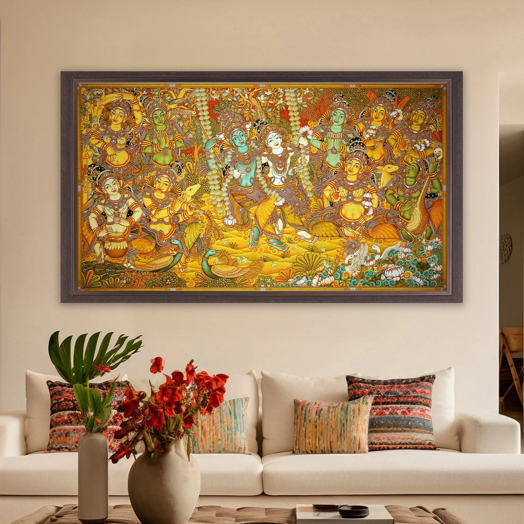 Kerala Mural - KRISHNA RASALEELA
