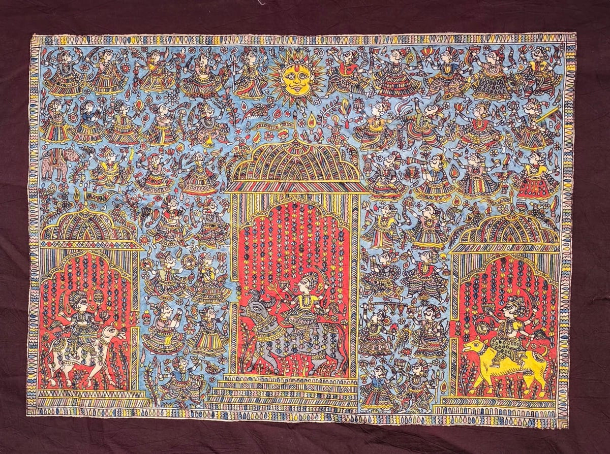 Mata Ni Pachedi - Durga Mata, Vahanvati Mata and Bahuchara Mata