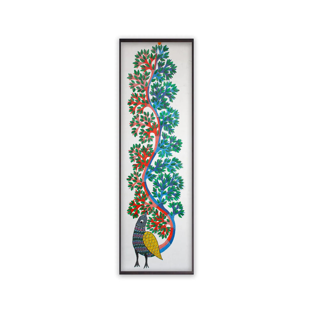 Gond - Bird with tree of life tail