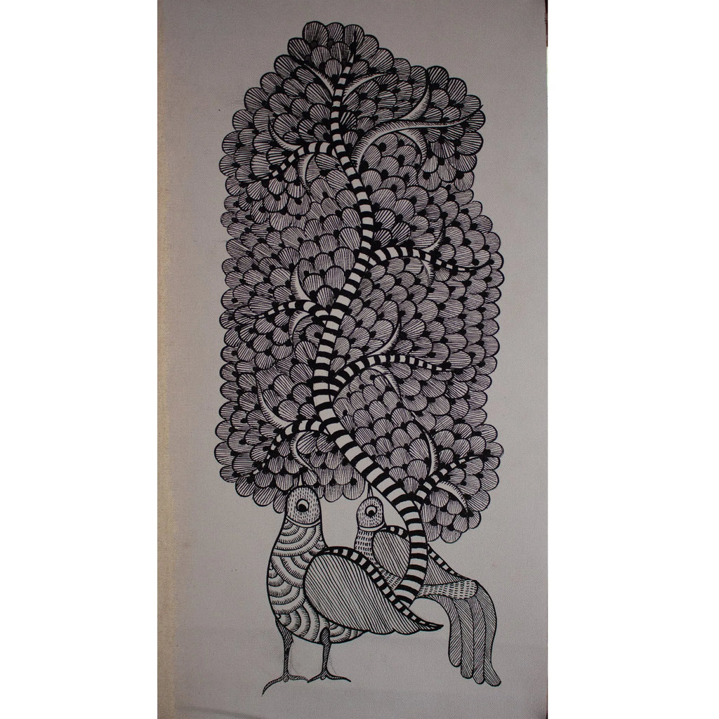 Gond - Bird with tree of life tail