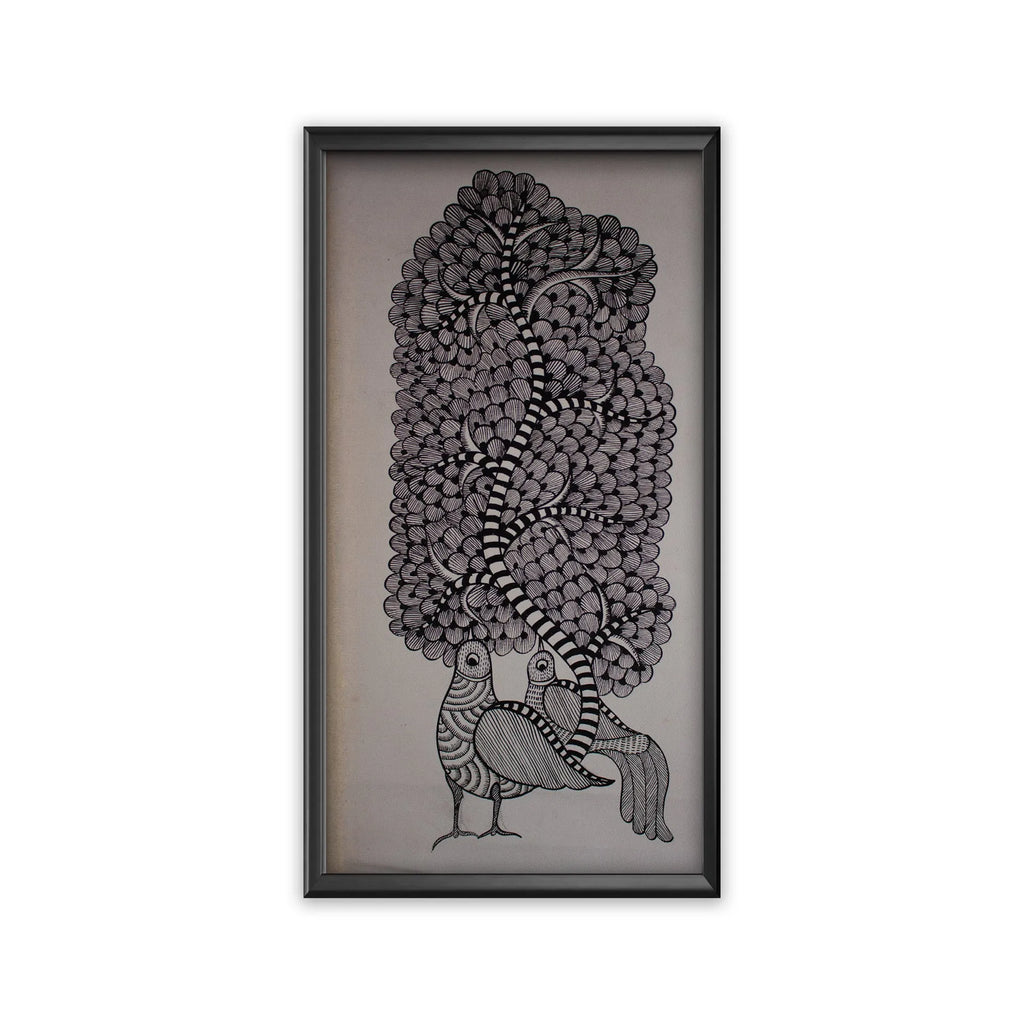 Gond - Bird with tree of life tail
