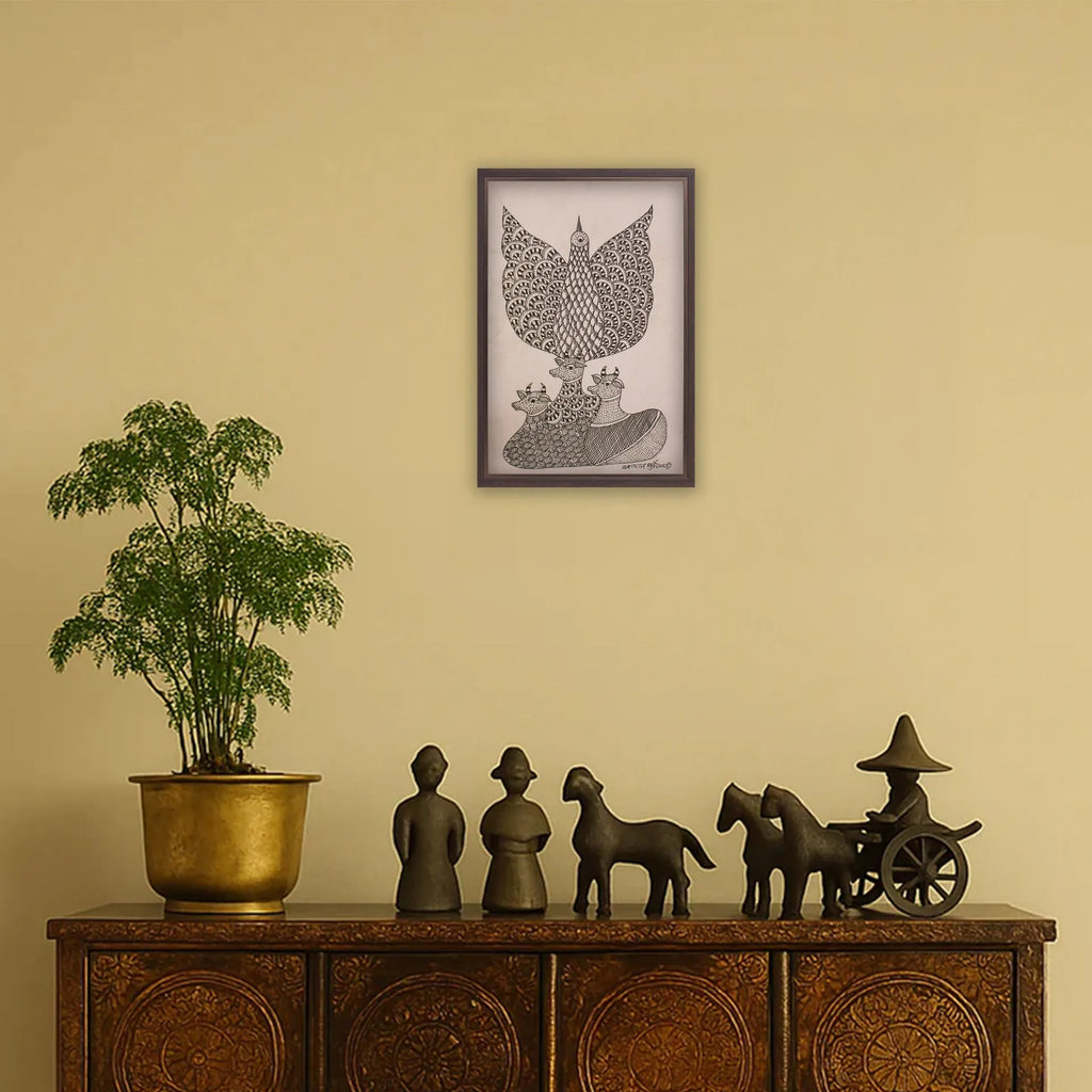 Gond - Bird and Ox