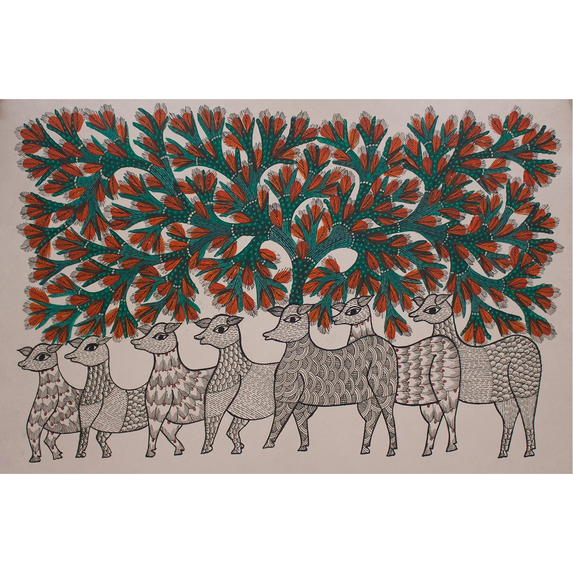 Gond - Herd and tree of life