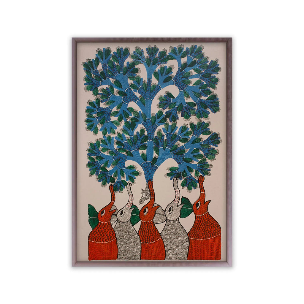 Gond - Elephants and tree of life