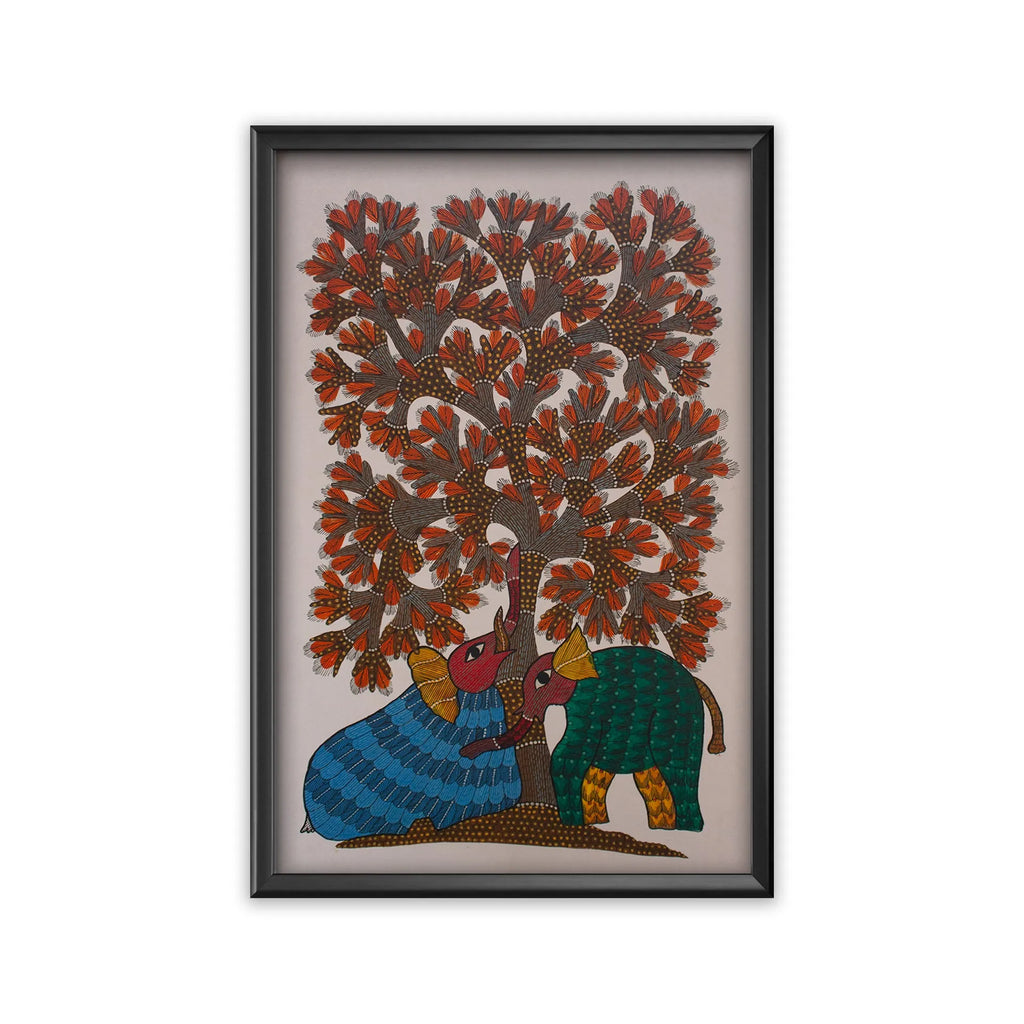 Gond - Elephants and tree of life