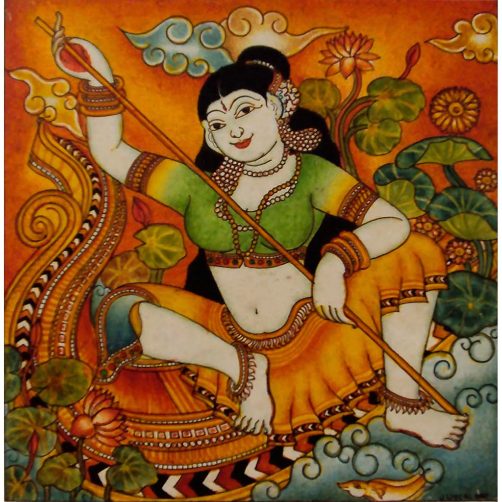 Kerala Mural - Boating girl