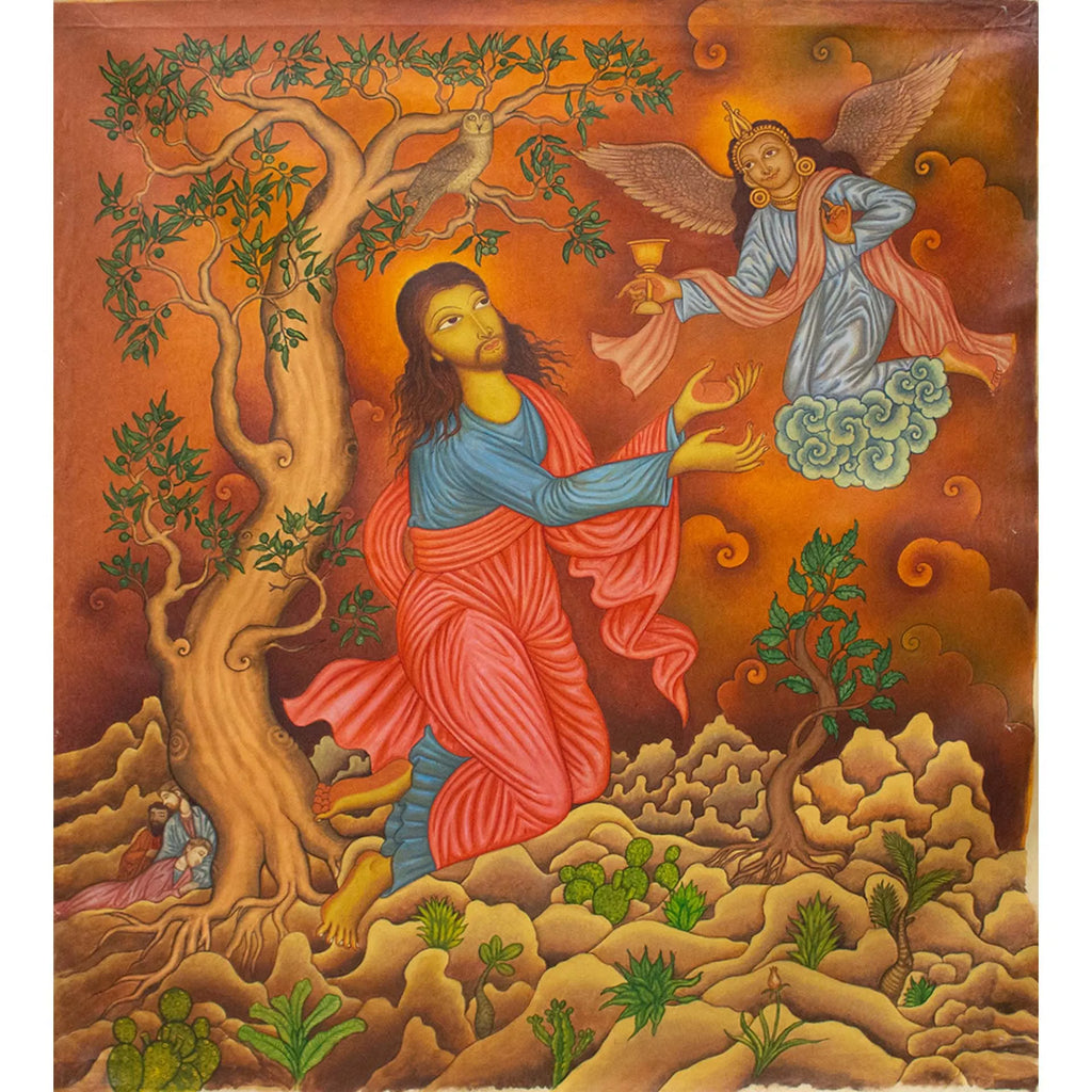 Kerala Mural - Last prayer of Jesus-Gadsamane