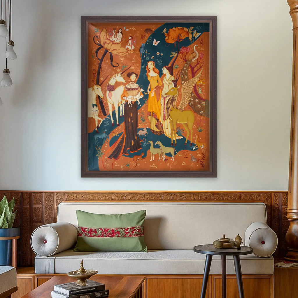 Kerala Mural - Birth of Unicorn
