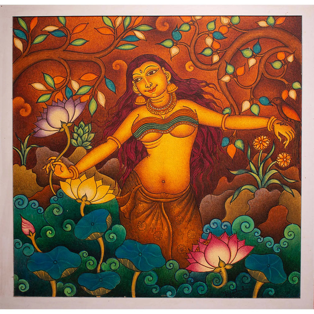 Kerala Mural - Village Girl