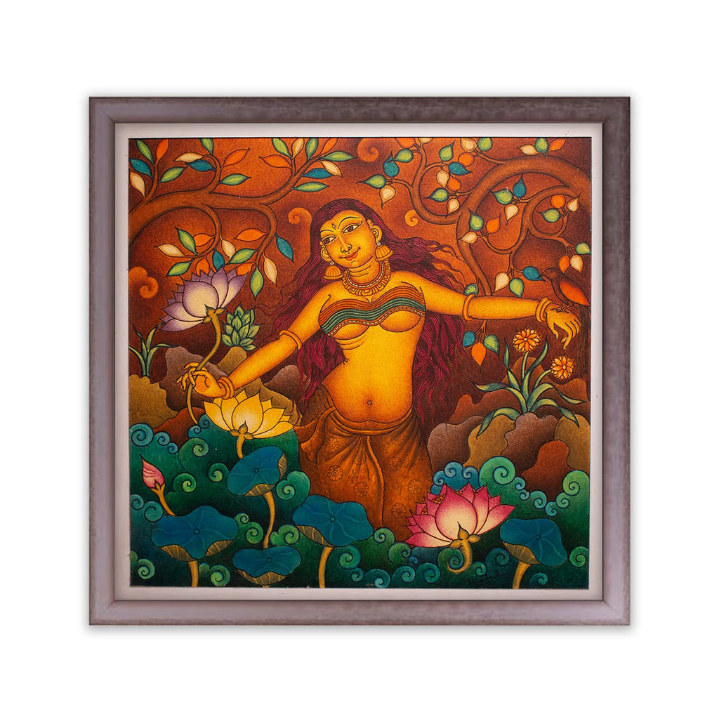 Kerala Mural - Village Girl