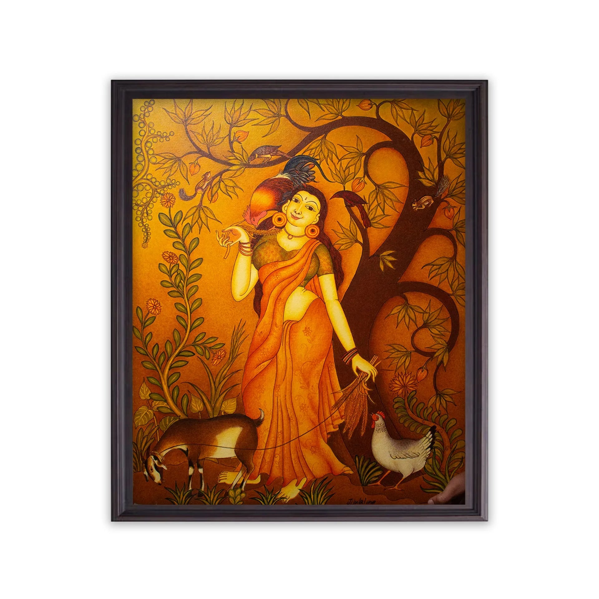 Kerala Mural - Village lady