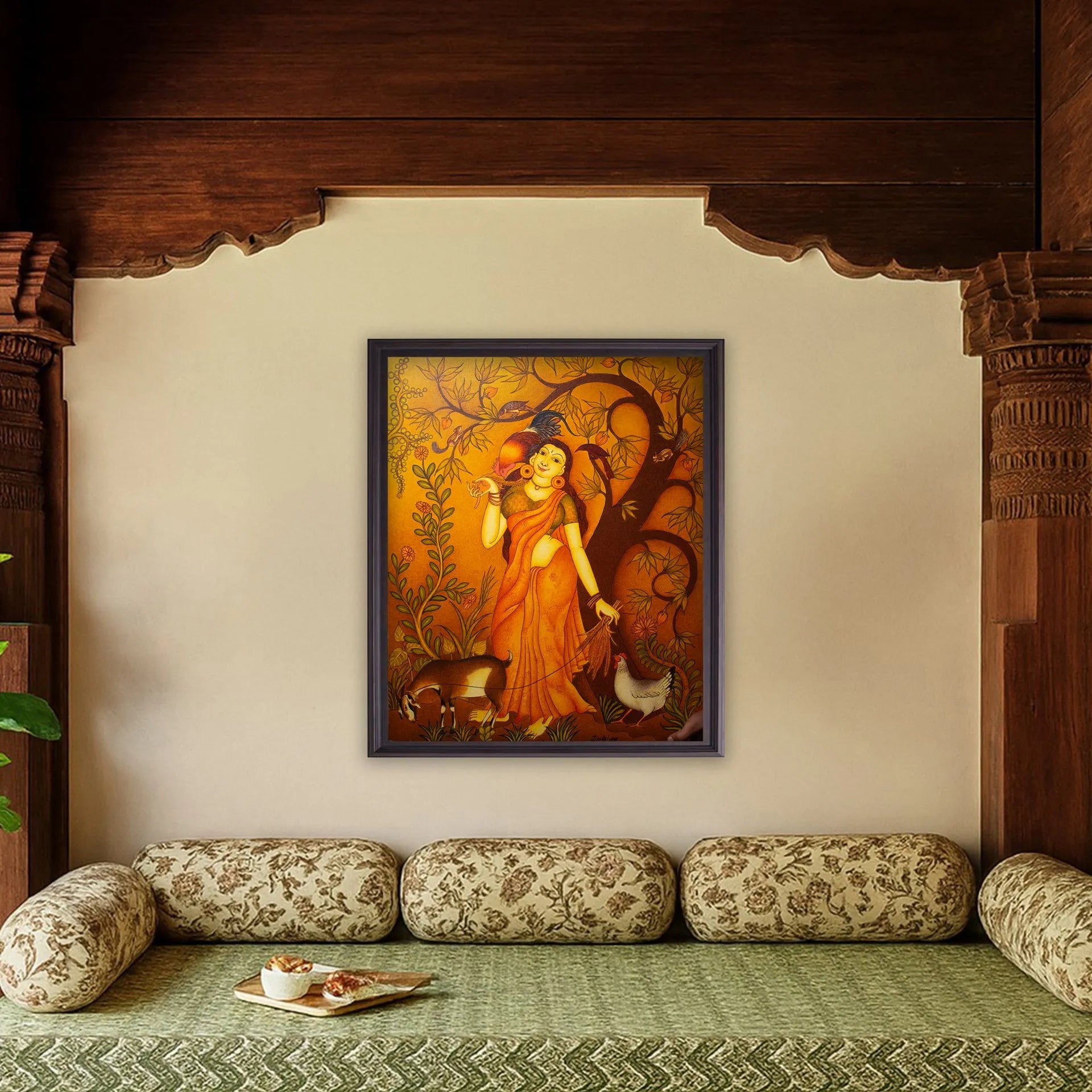 Kerala Mural - Village lady