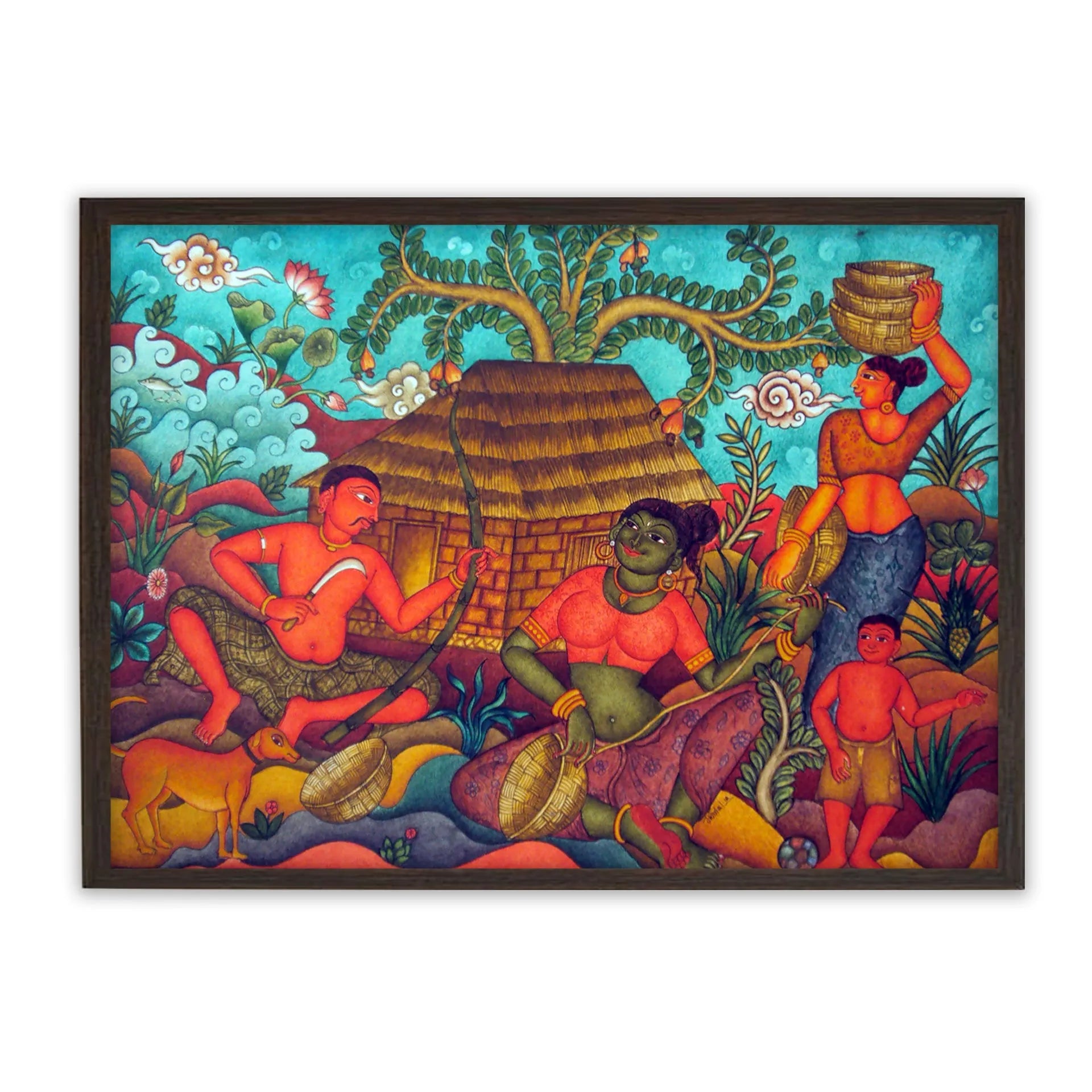 Kerala Mural - Village scene