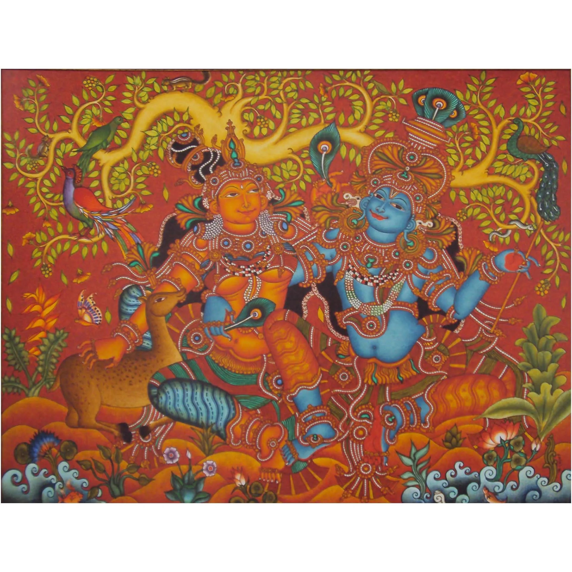 Kerala Mural - Radha Krishna
