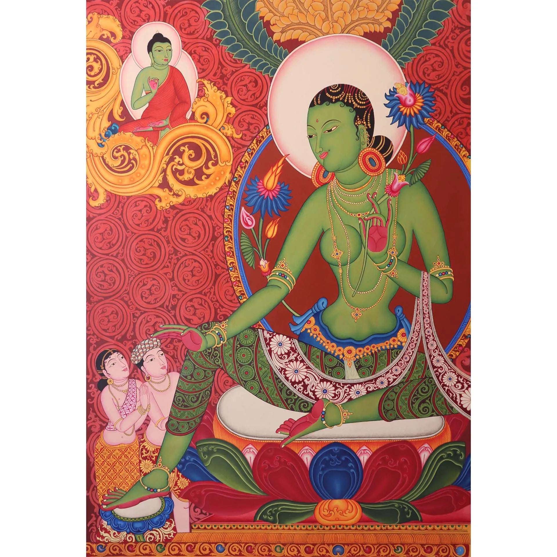 Kerala Mural - Tibetan Mural - Green Tara