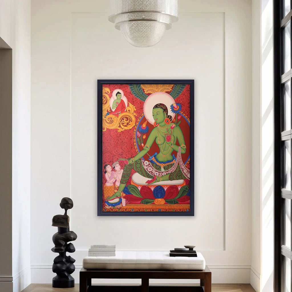 Kerala Mural - Tibetan Mural - Green Tara